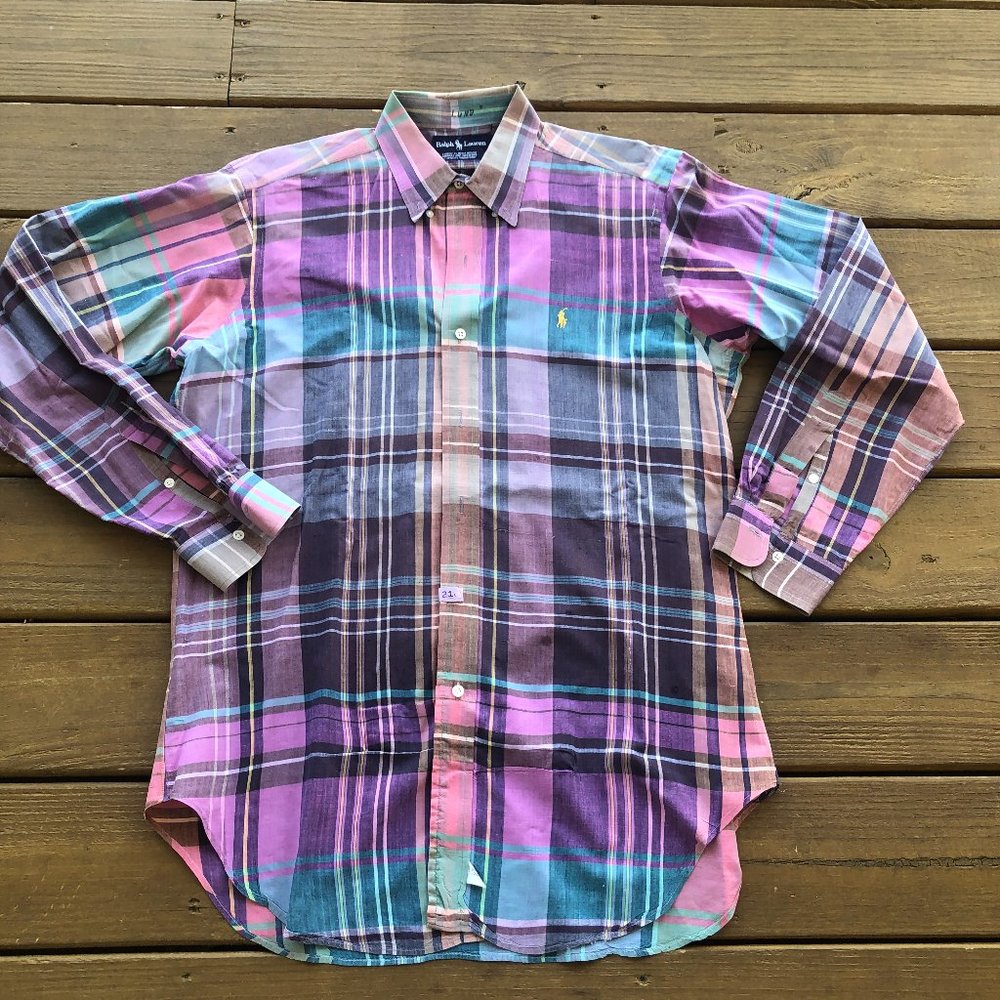 Ralph Lauren Pinks, Purple Plaid Men's Button-Down